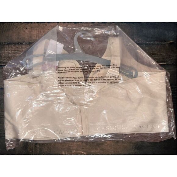 NWT Plus Size Cacique Wireless Full Coverage Unlined Tan Bralette Size 42DD - Picture 6 of 6